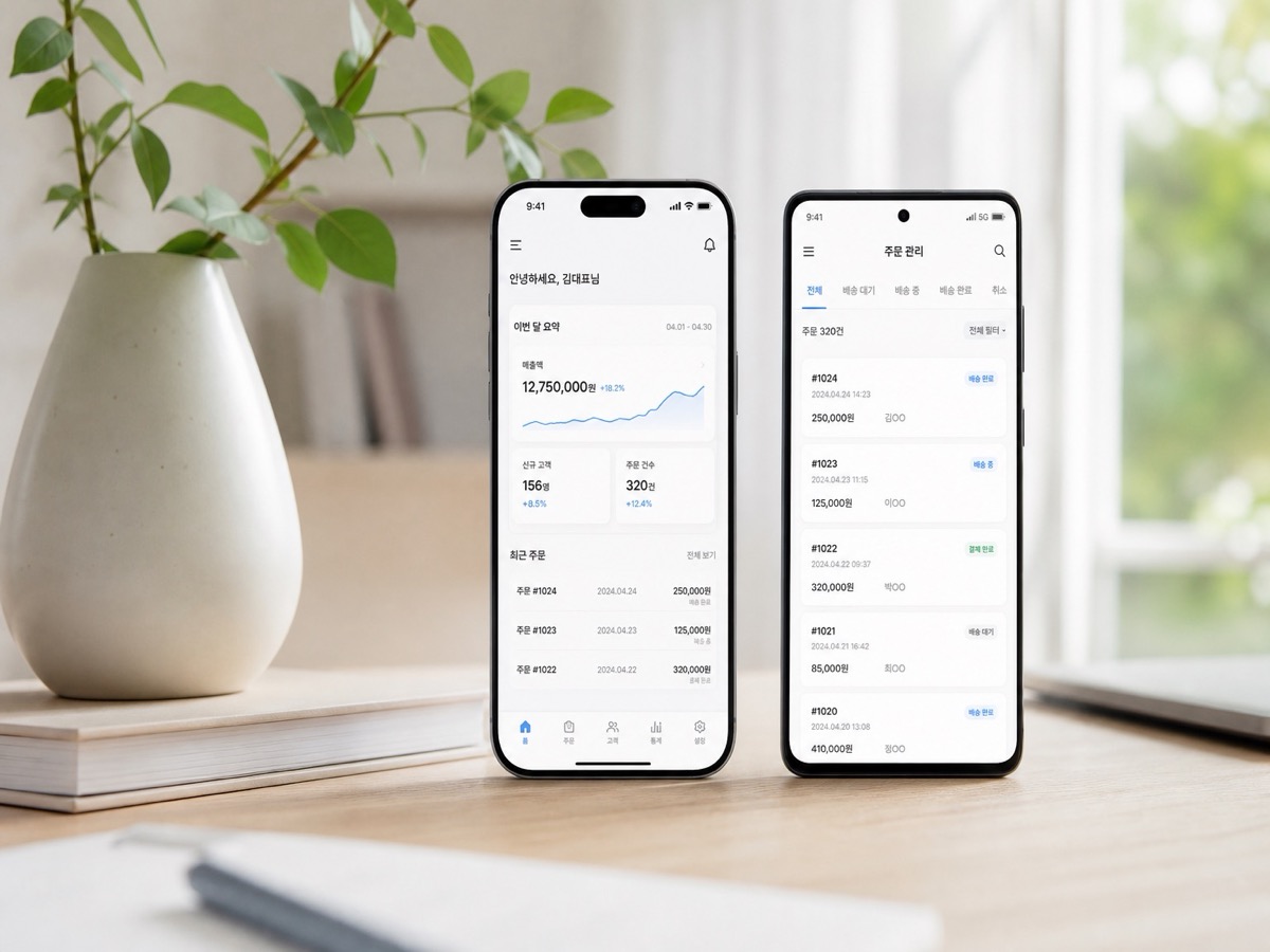 모바일 앱 화면 예시